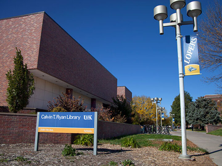 A photo of the Calvin T. Ryan library.