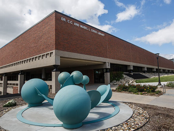 Photo of the Dr. C.C. and Mabel L. Criss Library building.